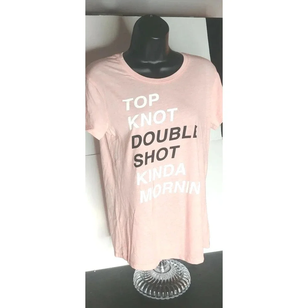 JUNIORS SIZE SMALL NWT'S LOVE TRIBE PINK SALMON LONG TUNIC GRAPHIC TSHIRT - Picture 2 of 5